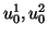 $u_0^1, u_0^2$