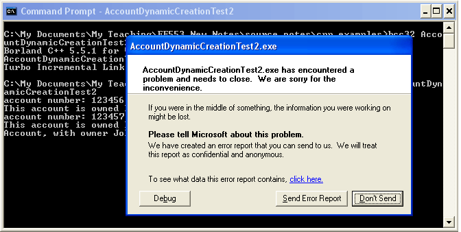 The Account Dynamic De-Allocation Second Test.