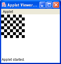 The ChessSolution applet with a square Size of 2, 10, 20 with a reversal in starting colour