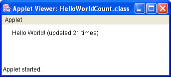 HelloWorldCount Applet