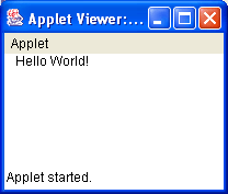 HelloWorld Applet With Bad Parameter Passing