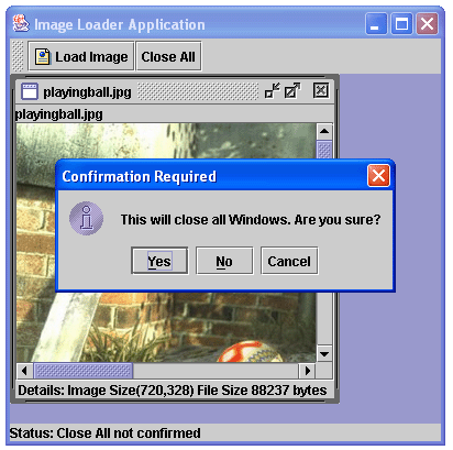 The Image Loader Application (with confirm on close)