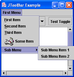 The JMenuBar Example