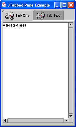 The JTabbedPane Example (a) first tab (b) second tab.