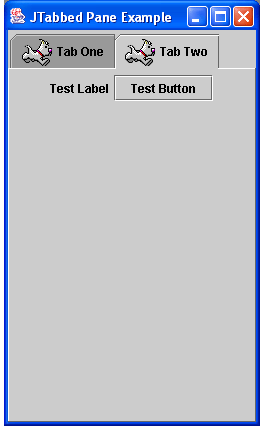 The JTabbedPane Example (a) first tab (b) second tab.