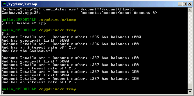 The full working CashSave class example.